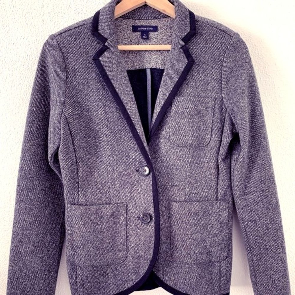 Land's End Gray Blazer with Black Trim